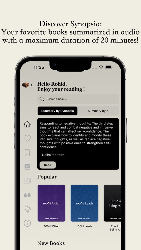 Écran 1 de l'app Synopsia